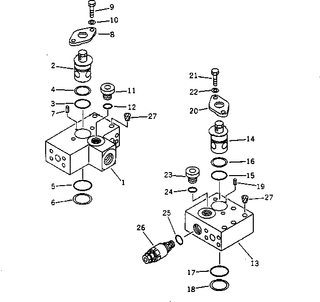 Схема запчастей Komatsu PC200-5S - P.P.C. КЛАПАН ТРУБЫ (БЛОК TO/FROM РАСПРЕДЕЛИТ. КЛАПАН)(ДЛЯ WRIST   УПРАВЛ-Е (KOMATSU PATTERN)(№-77) УПРАВЛ-Е РАБОЧИМ ОБОРУДОВАНИЕМ