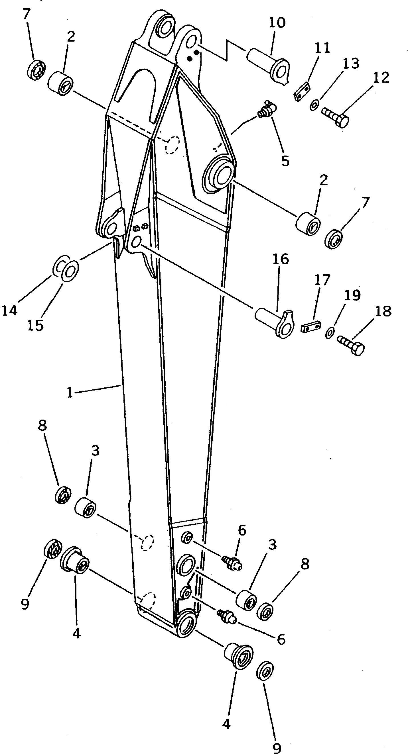 Схема запчастей Komatsu PC200-5T - РУКОЯТЬ РАБОЧЕЕ ОБОРУДОВАНИЕ (ЭКСКАВАТ.)
