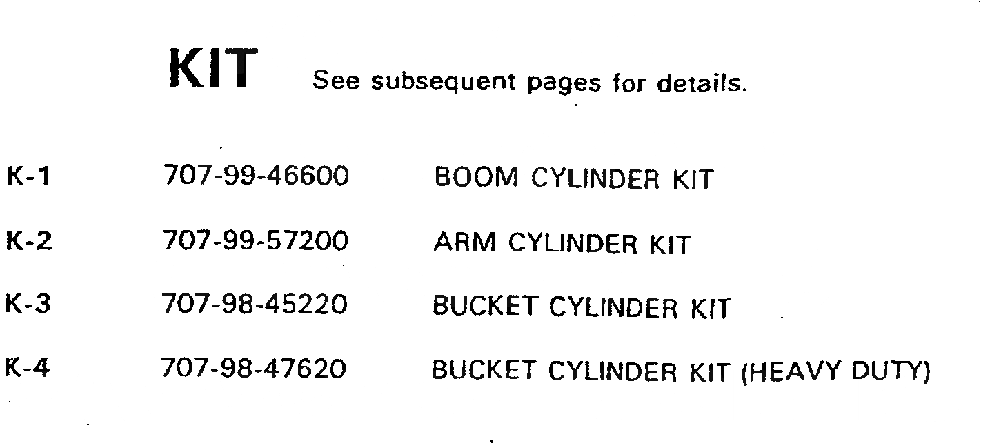 Схема запчастей Komatsu PC200-5T - КОМПЛЕКТ МАРКИРОВКА¤ ИНСТРУМЕНТ И РЕМКОМПЛЕКТЫ