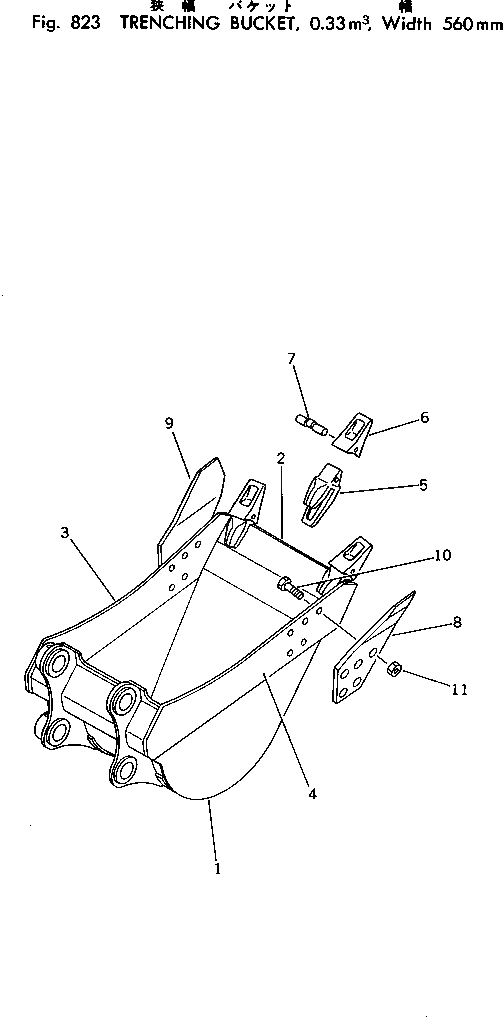 Схема запчастей Komatsu PC200-2 - TRENCHING КОВШ¤ .M¤ MM ОПЦИОННЫЕ КОМПОНЕНТЫ