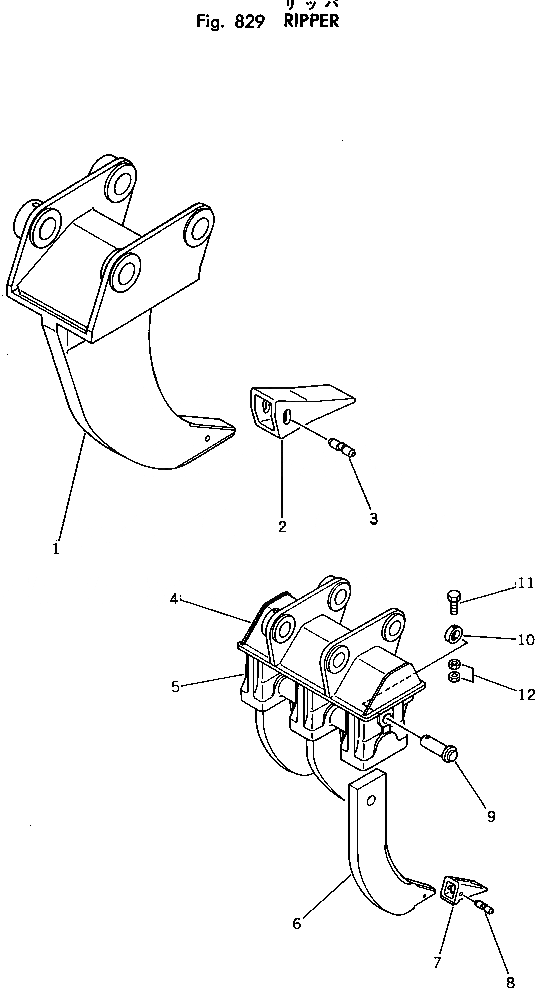 Схема запчастей Komatsu PC200-2 - РЫХЛИТЕЛЬ ОПЦИОННЫЕ КОМПОНЕНТЫ