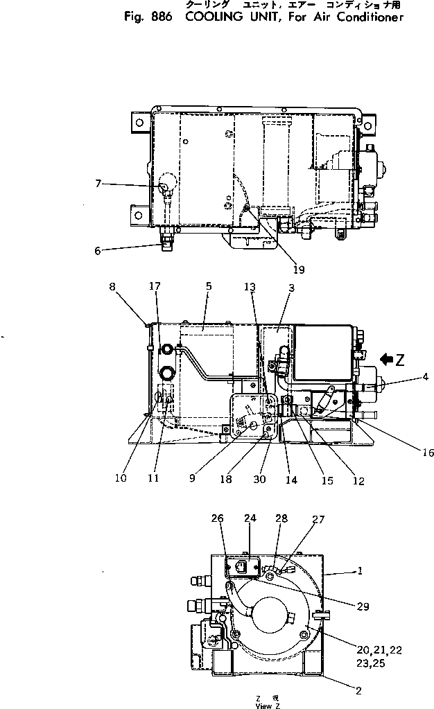 Схема запчастей Komatsu PC200-2 - БЛОК ОХЛАЖДЕНИЯ (С КОНДИЦИОНЕРОМ) ОПЦИОННЫЕ КОМПОНЕНТЫ