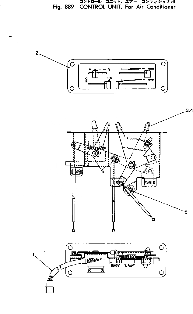 Схема запчастей Komatsu PC200-2 - УПРАВЛ-Е БЛОК (С КОНДИЦИОНЕРОМ) ОПЦИОННЫЕ КОМПОНЕНТЫ