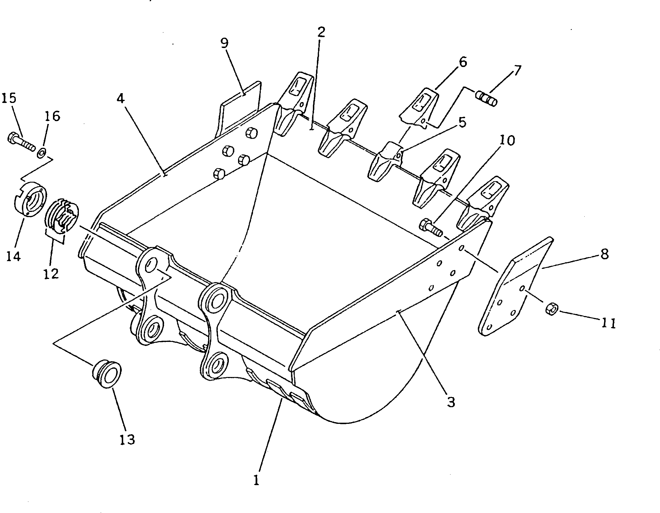 Схема запчастей Komatsu PC200-3 - КОВШ¤ .9M¤ ШИР. MM¤ ГОРИЗОНТАЛЬН. ПАЛЕЦ(№-) РАБОЧЕЕ ОБОРУДОВАНИЕ