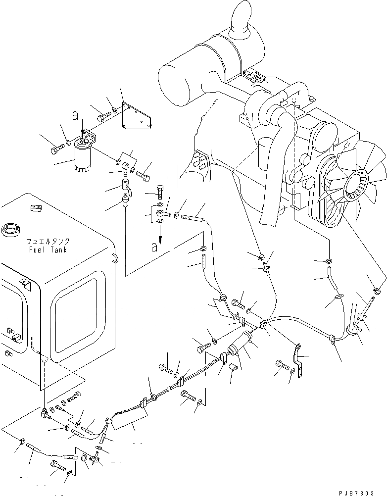 Схема запчастей Komatsu PC200-6Z - ТОПЛИВНАЯ ЛИНИЯ (С ТОПЛИВН. ПРЕФИЛЬТР) (МОРОЗОУСТОЙЧИВ. СПЕЦИФ-Я)(№9-) ТОПЛИВН. БАК. AND КОМПОНЕНТЫ