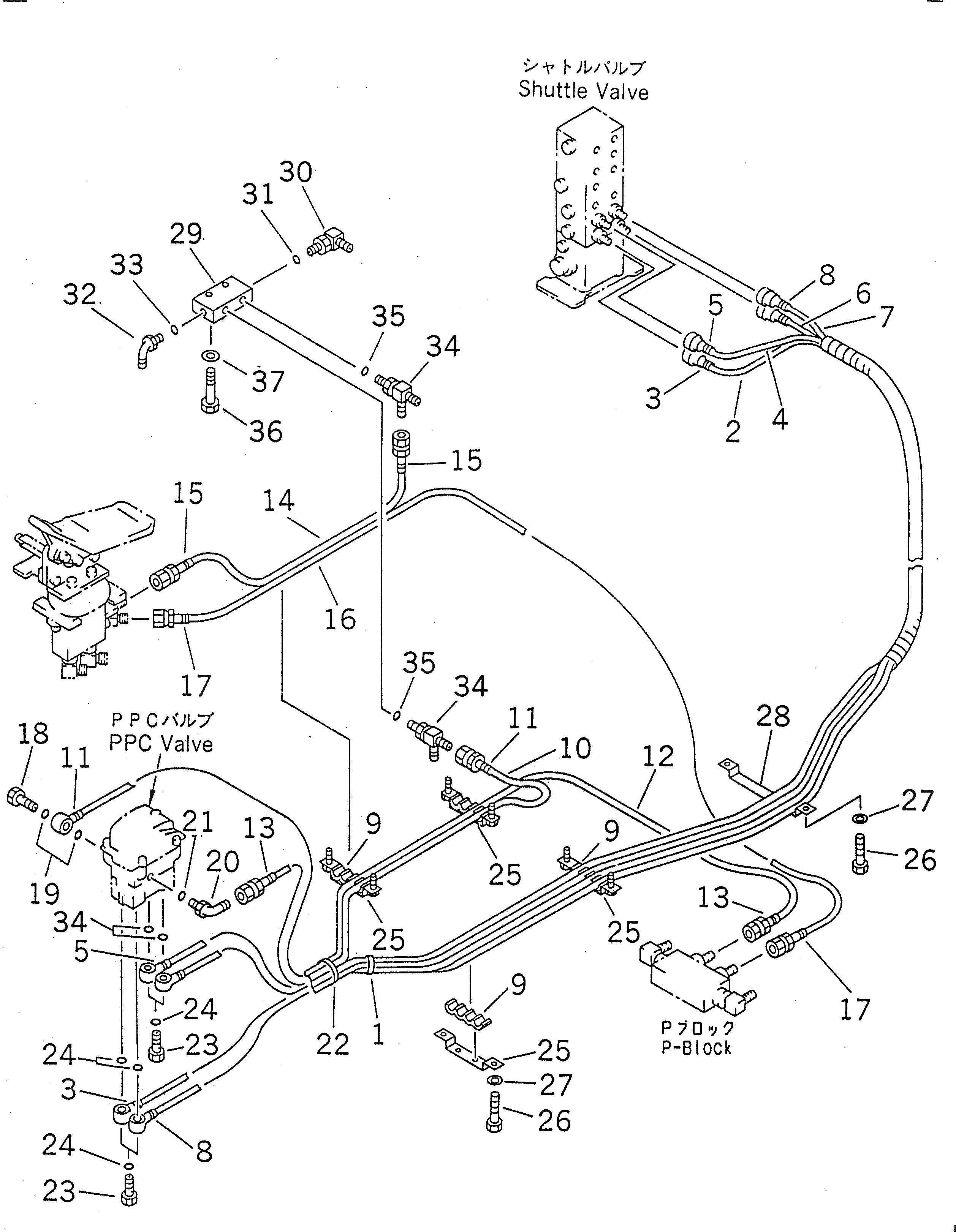 Схема запчастей Komatsu PC200-6Z - PPC ЛИНИЯ ХОДА (С ДОПОЛН. ГИДРОЛИНИЕЙ) ( АКТУАТОР)(№9999-9) КАБИНА ОПЕРАТОРА И СИСТЕМА УПРАВЛЕНИЯ