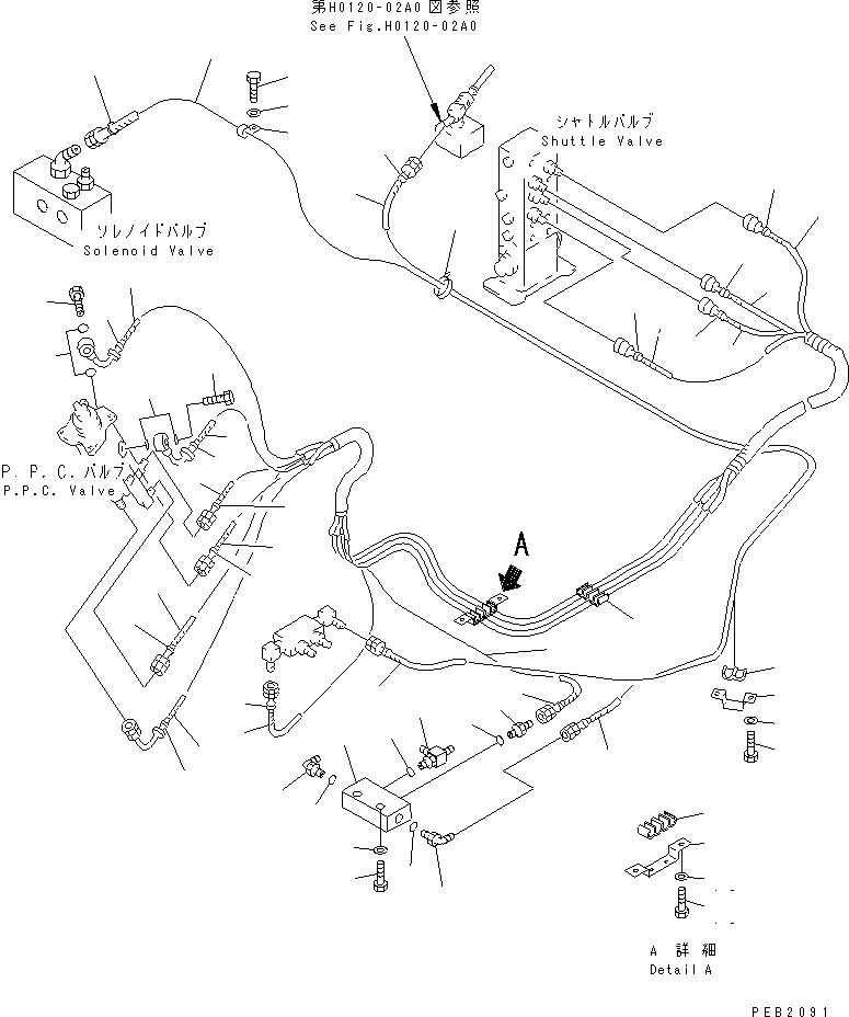 Схема запчастей Komatsu PC200-6Z - РАБОЧАЯ ЛИНИЯ PPC (ПАТРУБКИ ПРАВОЙ СТОЙКИ) ( АКТУАТОР)(№9999-9) КАБИНА ОПЕРАТОРА И СИСТЕМА УПРАВЛЕНИЯ