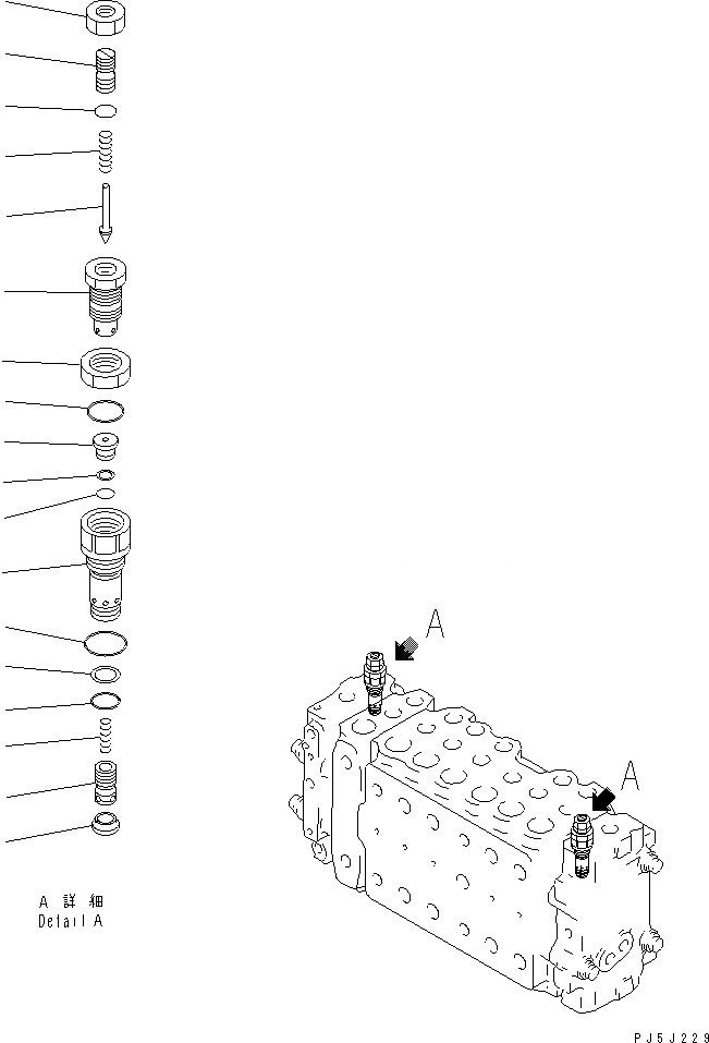 Схема запчастей Komatsu PC200-6Z - ОСНОВН. КЛАПАН (-АКТУАТОР) (/)(№9-) ОСНОВН. КОМПОНЕНТЫ И РЕМКОМПЛЕКТЫ