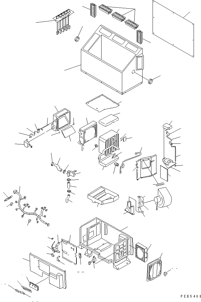 Схема запчастей Komatsu PC200-6Z - БЛОК В СБОРЕ (ОХЛАЖД-Е) (С КОНДИЦИОНЕРОМ)(№9999-9) ОСНОВН. КОМПОНЕНТЫ И РЕМКОМПЛЕКТЫ