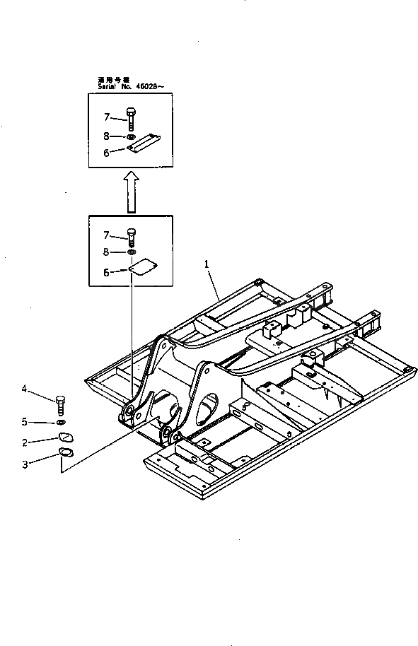 Схема запчастей Komatsu PC200-5 - ОСНОВНАЯ РАМА (№-78¤79-88) СИСТЕМА УПРАВЛЕНИЯ И ОСНОВНАЯ РАМА