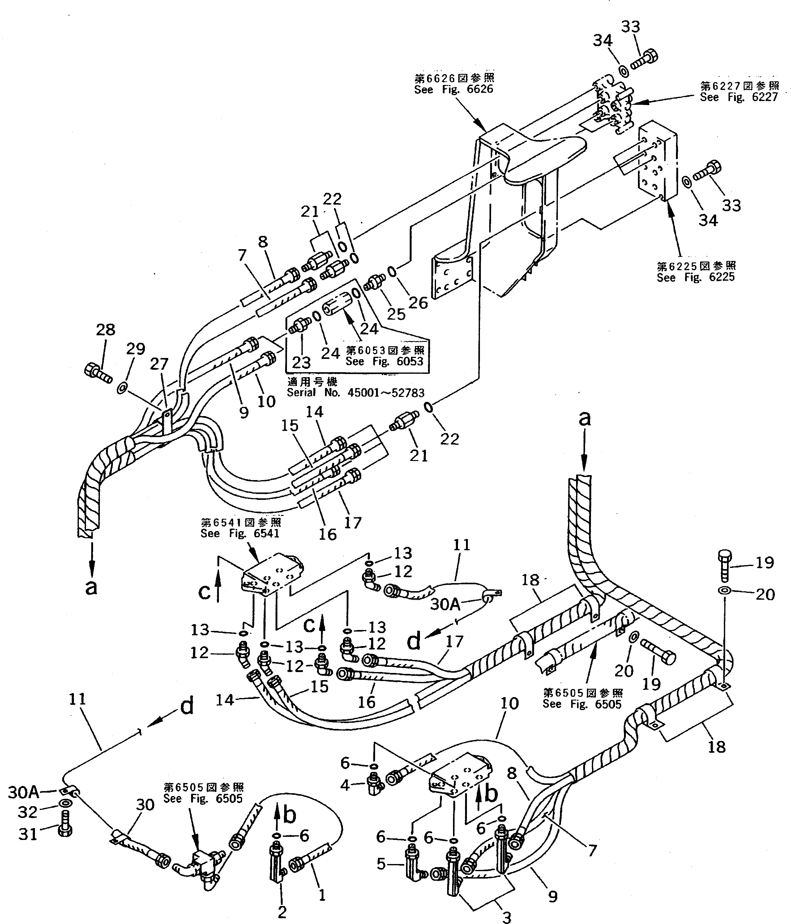 Схема запчастей Komatsu PC200-5 - PPC V. ТРУБЫ (БЛОК - SHUTTLE V.) (WRIST CON.) (С ФИЛЬТР) (№-78¤79-88) УПРАВЛ-Е РАБОЧИМ ОБОРУДОВАНИЕМ