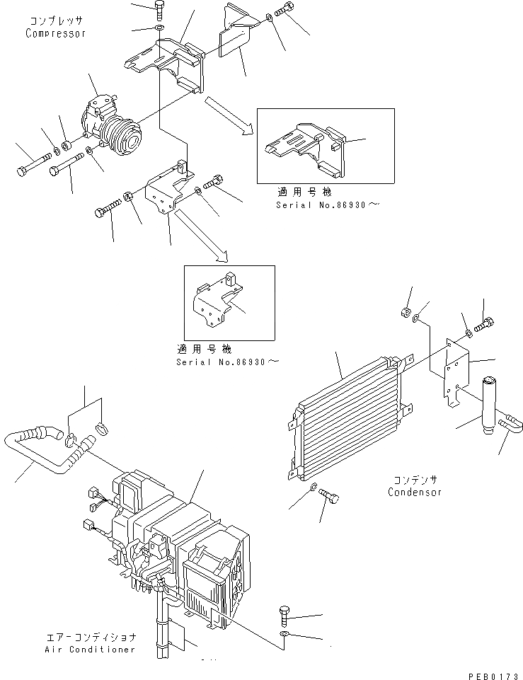 Схема запчастей Komatsu PC200-6 - КОНДИЦ. ВОЗДУХА (БЛОК) (С SAE ЗАЩИТА ВЕНТИЛЯТОРА)(№8-9) КАБИНА ОПЕРАТОРА И СИСТЕМА УПРАВЛЕНИЯ