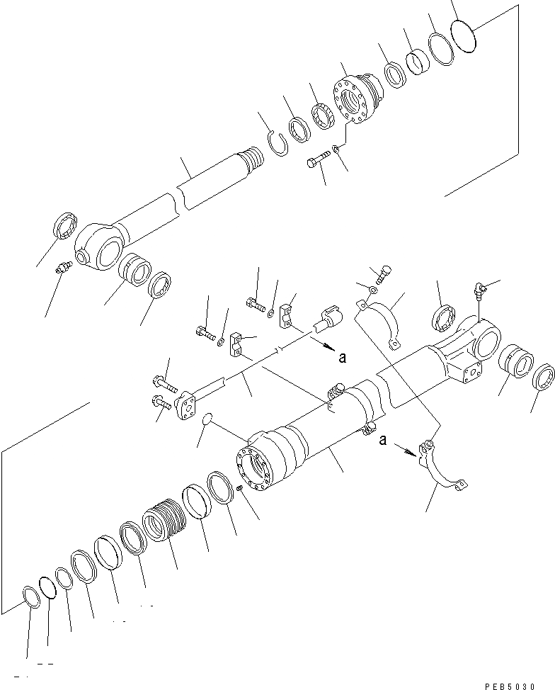 Схема запчастей Komatsu PC200-6 - ЦИЛИНДР КОВША (ДЛЯ 1.8M РУКОЯТИ) (УДЛИНН. СИСТ. СМАЗКИ ТИП)(№9999-) ОСНОВН. КОМПОНЕНТЫ И РЕМКОМПЛЕКТЫ