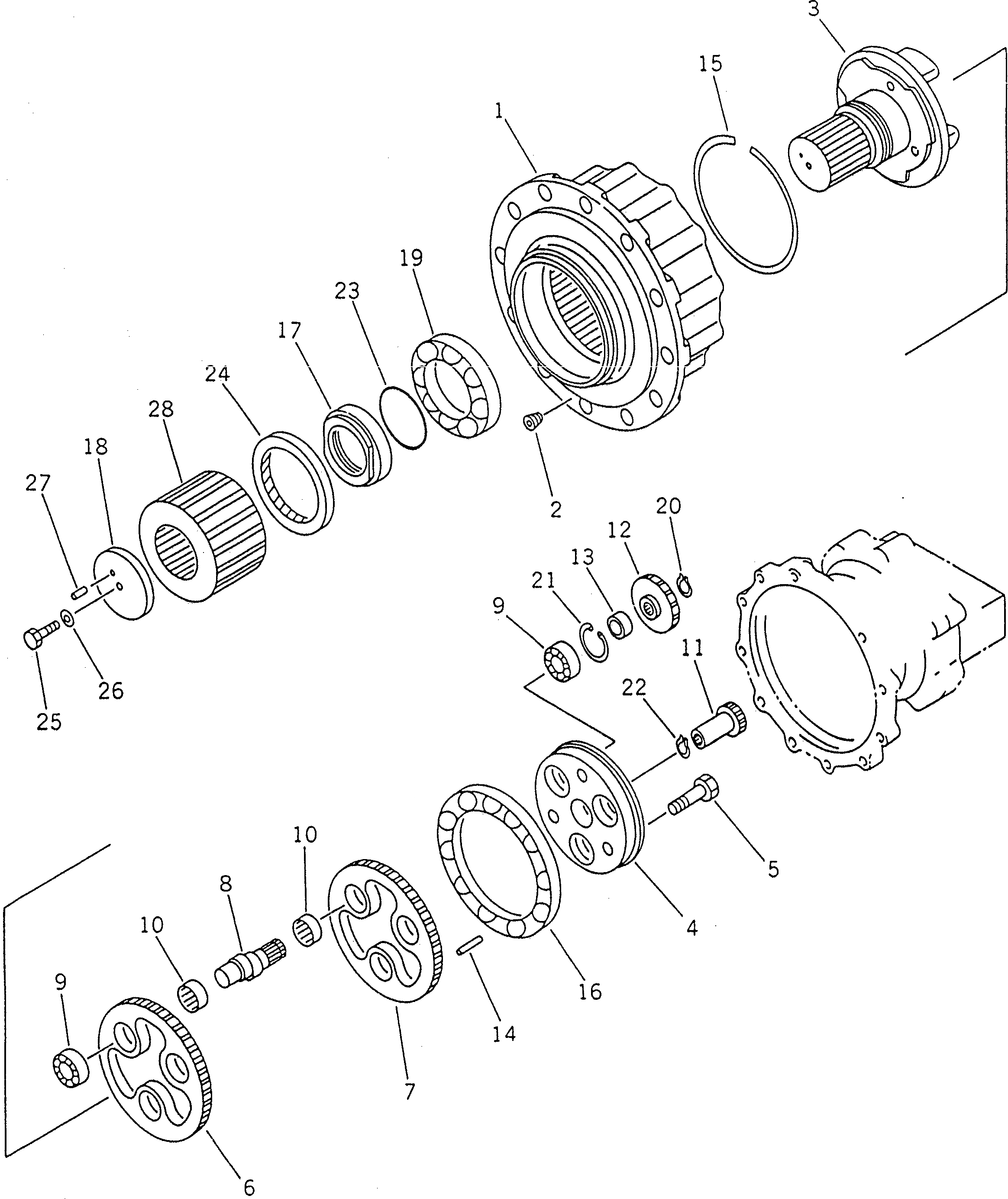 Схема запчастей Komatsu PC200-6 - МОТОР ПОВОРОТА (ДЛЯ ROTATION РУКОЯТЬ) (МОТОР /) ОСНОВН. КОМПОНЕНТЫ И РЕМКОМПЛЕКТЫ