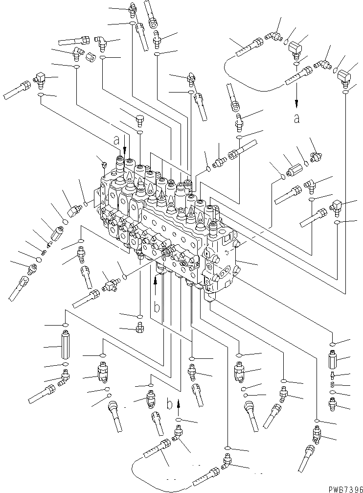 Схема запчастей Komatsu PC200-6 - ОСНОВН. КЛАПАН (СОЕДИНИТЕЛЬН. ЧАСТИ) ( АКТУАТОР) (RTATION РУКОЯТЬ) ( АКТУАТОР)(№997-8) ГИДРАВЛИКА