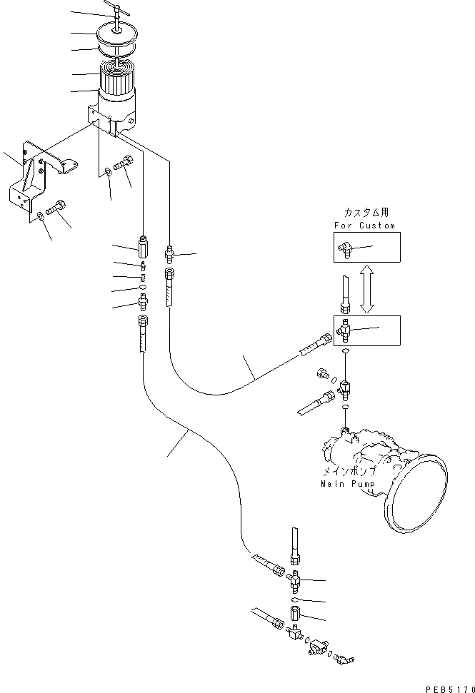 Схема запчастей Komatsu PC200-6 - ФИЛЬТР. КОМПЛЕКТ (BY-PASS ФИЛЬТР.)(№8-9) ГИДРАВЛИКА