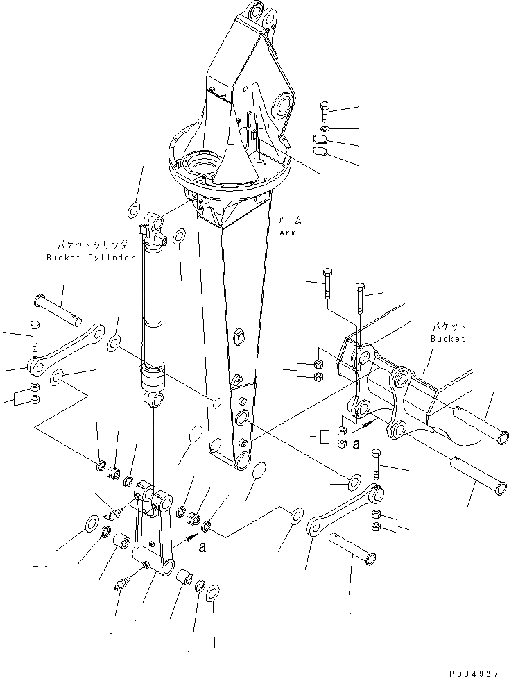 Схема запчастей Komatsu PC200-6 - ROTATION РУКОЯТЬ (.9M) (СОЕДИНИТЕЛЬН. ЗВЕНО И SPASER)(№9999-9) РАБОЧЕЕ ОБОРУДОВАНИЕ