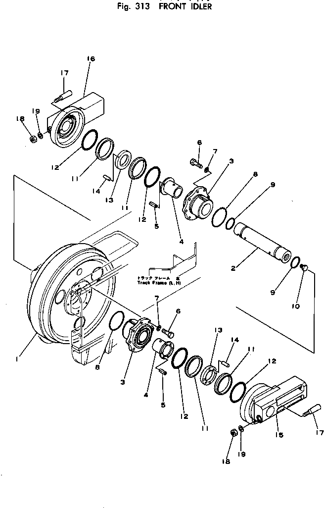 Схема запчастей Komatsu PC200-1 - ПЕРЕДН. ЛЕНИВЕЦ ХОДОВАЯ