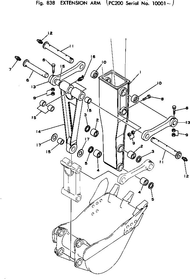 Схема запчастей Komatsu PC200-1 - EXTENSION РУКОЯТЬ ОПЦИОННЫЕ КОМПОНЕНТЫ
