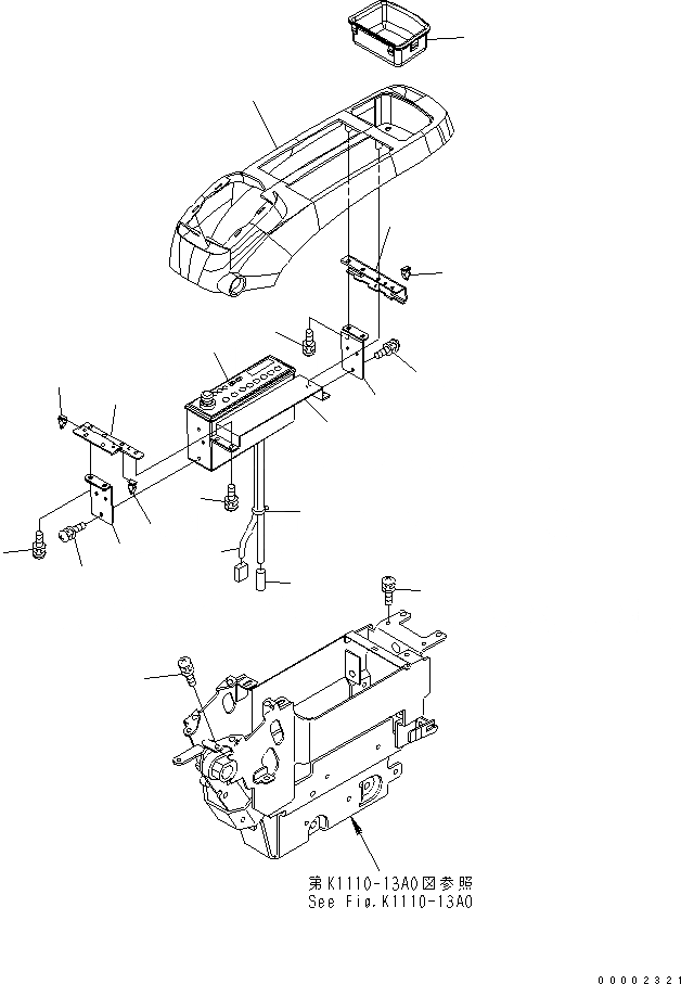 Схема запчастей Komatsu PC200-7 - ОСНОВН. КОНСТРУКЦИЯ (КОНСОЛЬ) (ВЕРХН.) (ЛЕВ.) (С РАДИО) (ДЛЯ АЗИИ И ОКЕАНИИ)(№-) КАБИНА ОПЕРАТОРА И СИСТЕМА УПРАВЛЕНИЯ