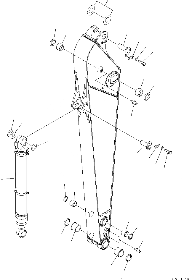 Схема запчастей Komatsu PC200-7 - РУКОЯТЬ (.9M) (СИСТЕМА СМАЗКИ 100 ЧАС.)(№-) РАБОЧЕЕ ОБОРУДОВАНИЕ