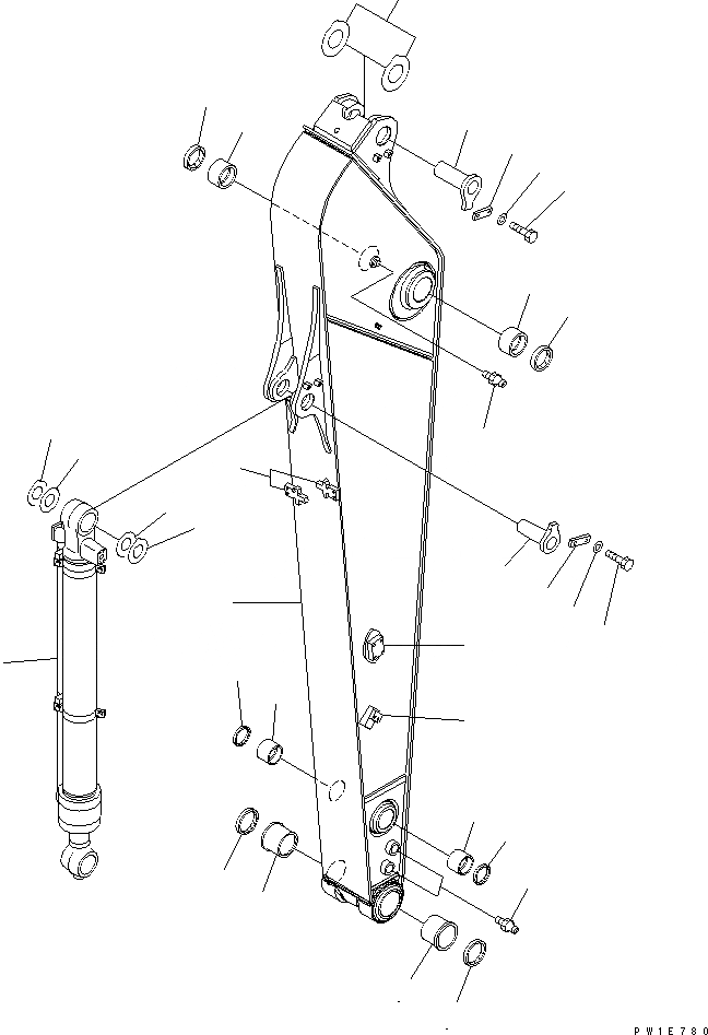 Схема запчастей Komatsu PC200-7 - РУКОЯТЬ (.9M) (С ДОПОЛН. ГИДРОЛИНИЕЙ) (СИСТЕМА СМАЗКИ 100 ЧАС.)(№-) РАБОЧЕЕ ОБОРУДОВАНИЕ