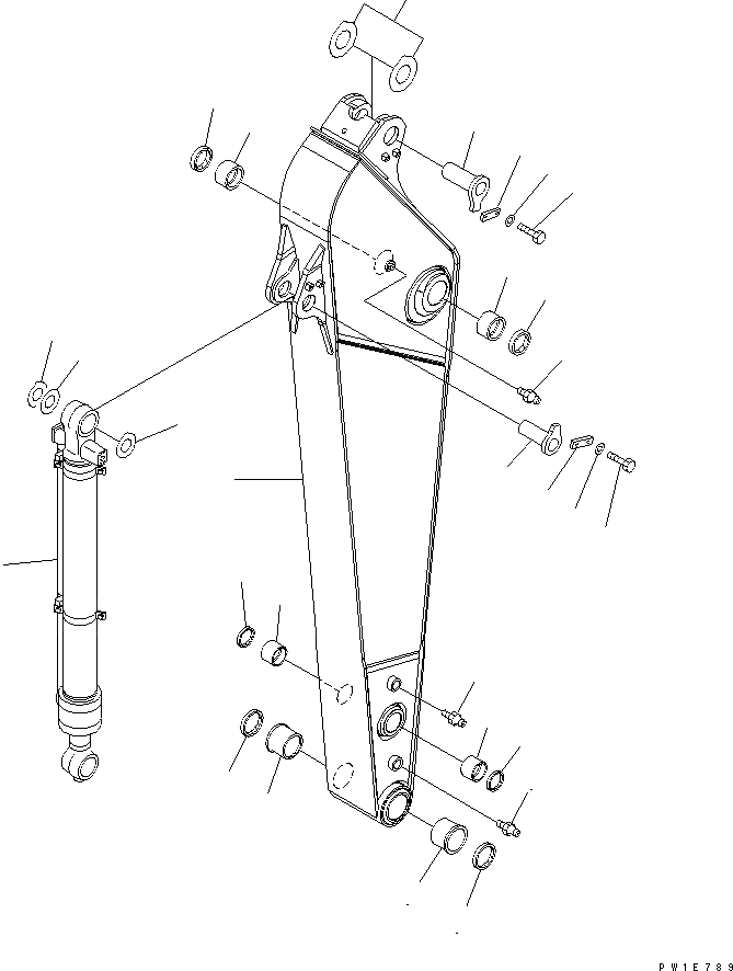 Схема запчастей Komatsu PC200-7 - РУКОЯТЬ (.M) (СИСТЕМА СМАЗКИ 100 ЧАС.)(№-) РАБОЧЕЕ ОБОРУДОВАНИЕ