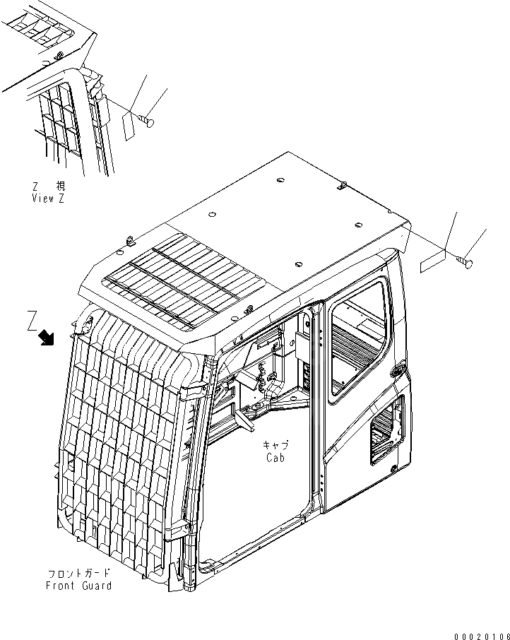 Схема запчастей Komatsu PC200-7 - ПРЕДУПРЕЖДАЮЩ. МАРКИРОВКА (ДЛЯ ЗАЩИТЫ LV2) (ДЛЯ КРОМЕ ЯПОН.)(№779-) МАРКИРОВКА