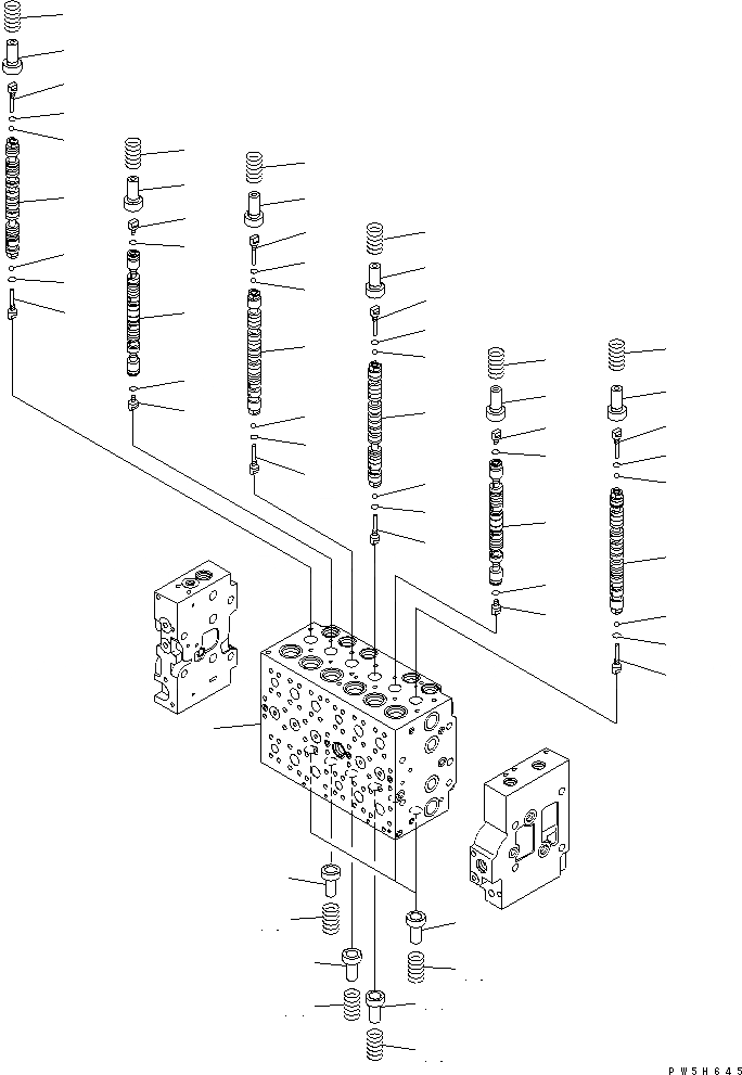 Схема запчастей Komatsu PC200-7 - УПРАВЛЯЮЩ. КЛАПАН (/) ОСНОВН. КОМПОНЕНТЫ И РЕМКОМПЛЕКТЫ