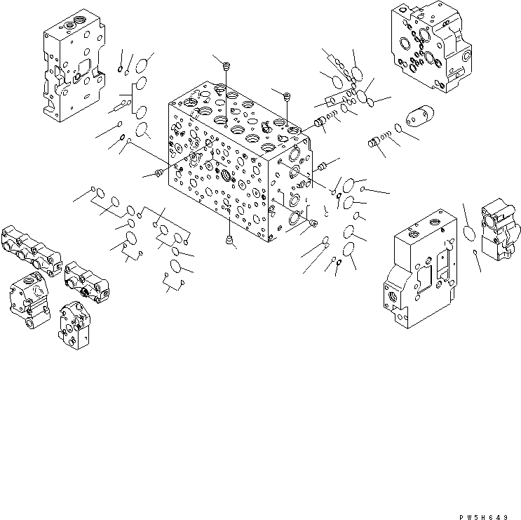 Схема запчастей Komatsu PC200-7 - УПРАВЛЯЮЩ. КЛАПАН (/) ОСНОВН. КОМПОНЕНТЫ И РЕМКОМПЛЕКТЫ
