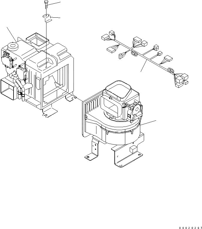 Схема запчастей Komatsu PC200-7 - БЛОК В СБОРЕ (ДЛЯ ОТОПИТЕЛЯ)(№-) ОСНОВН. КОМПОНЕНТЫ И РЕМКОМПЛЕКТЫ
