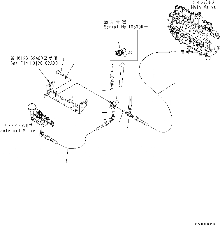 Схема запчастей Komatsu PC200-6J - СОЛЕНОИДНЫЙ КЛАПАН (ПОВОРОТН. STROKE КЛАПАН)(№9-) ГИДРАВЛИКА