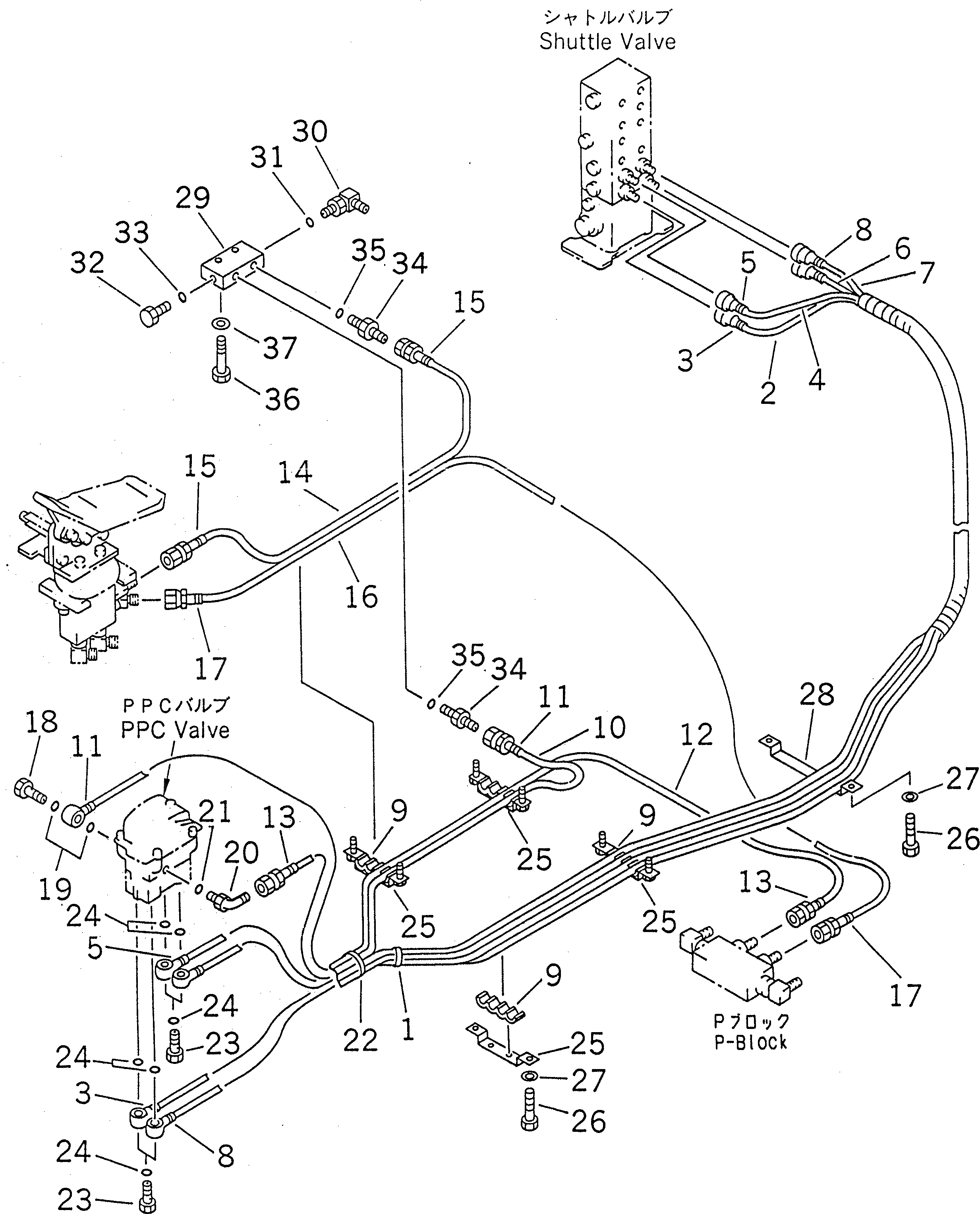 Схема запчастей Komatsu PC200-6J - PPC ЛИНИЯ ХОДА (EPC) (С ДОПОЛН. ГИДРОЛИНИЕЙ) ( АКТУАТОР)(№89-9998) КАБИНА ОПЕРАТОРА И СИСТЕМА УПРАВЛЕНИЯ