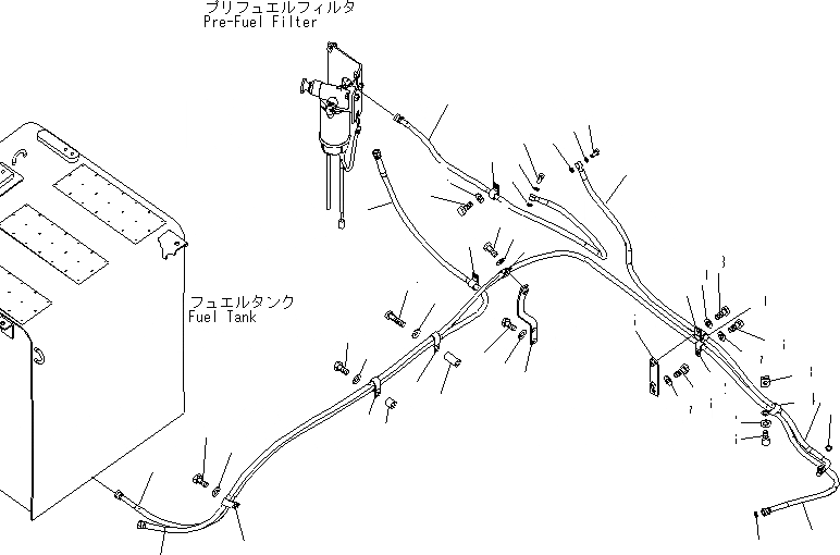 Схема запчастей Komatsu PC200-8 - ТОПЛИВН. ЛИНИЯ (ТОПЛИВН. ПОДАЮЩ. ТРУБЫ) ТОПЛИВН. БАК. AND КОМПОНЕНТЫ