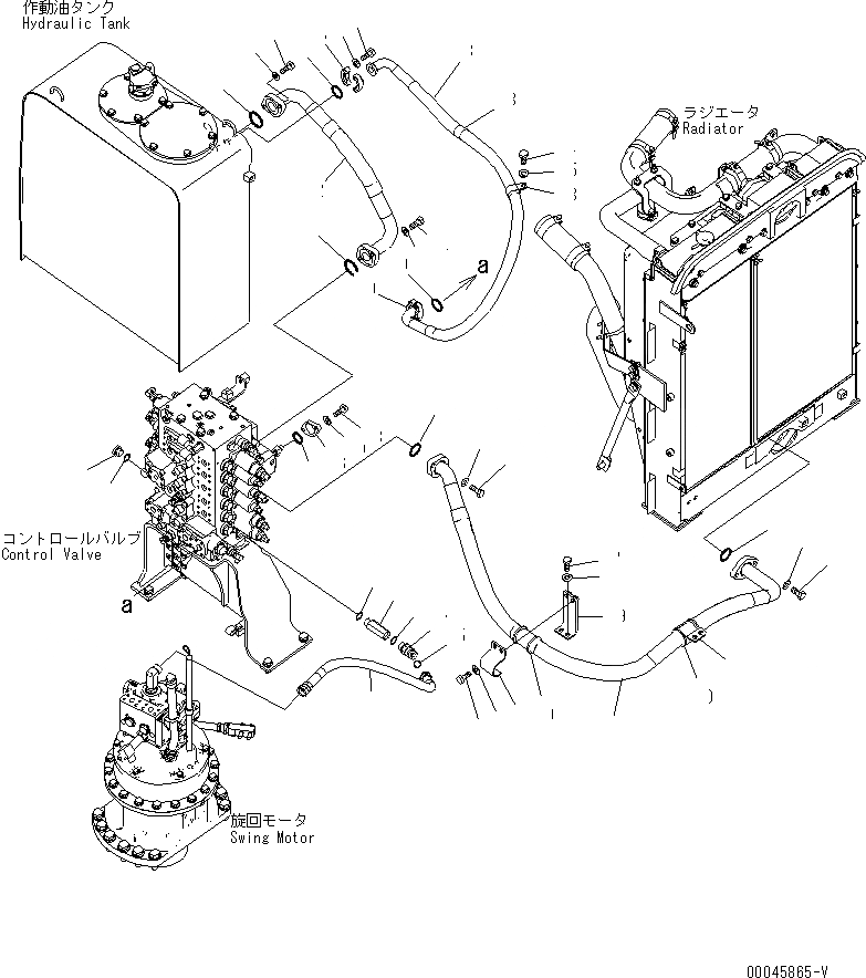 Схема запчастей Komatsu PC200-8 - ВОЗВРАТ. ЛИНИЯ ГИДРАВЛИКА