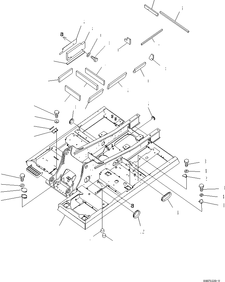 Схема запчастей Komatsu PC200-8 - ОСНОВНАЯ РАМА (ДЛЯ ТОПЛИВН. REFILL НАСОС) (С ЗАЩИТА НИЖНЕЙ ЧАСТИ) ОСНОВНАЯ РАМА И ЕЕ ЧАСТИ