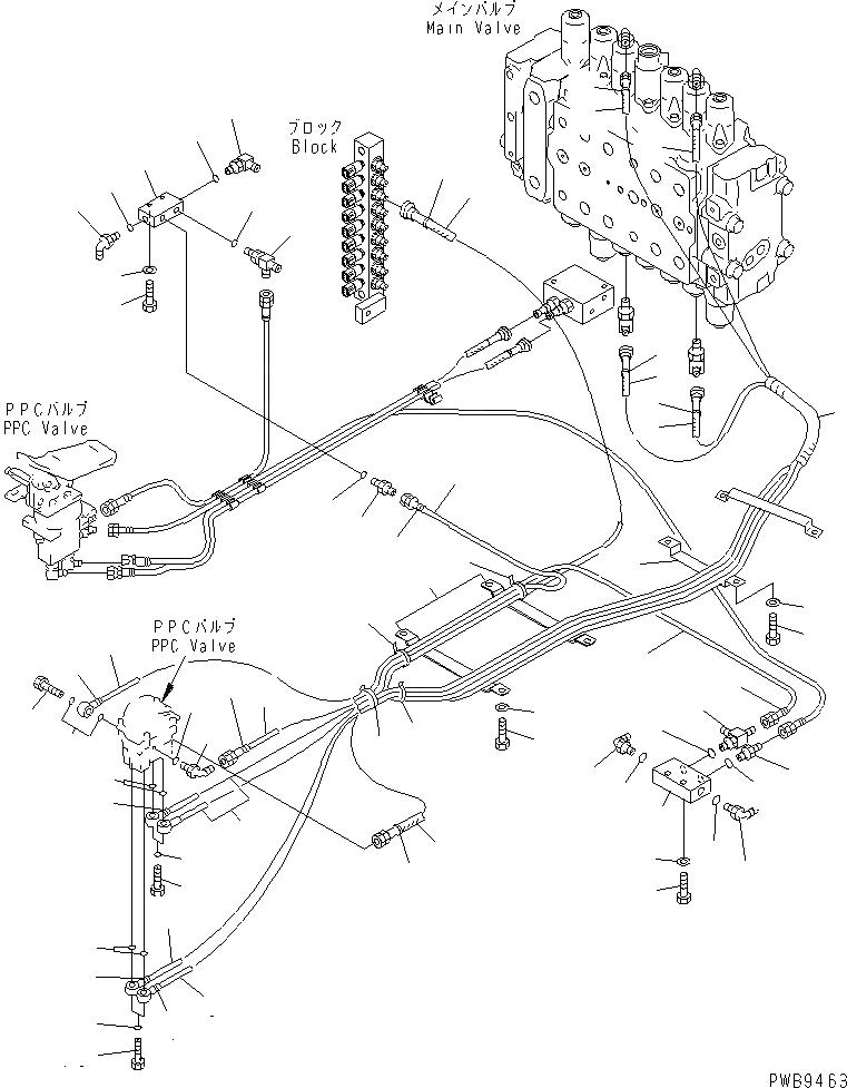Схема запчастей Komatsu PC200-6S - ОСНОВН. КОНСТРУКЦИЯ (PPC ЛИНИЯ ХОДА) ( АКТУАТОР)(№9-) КАБИНА ОПЕРАТОРА И СИСТЕМА УПРАВЛЕНИЯ