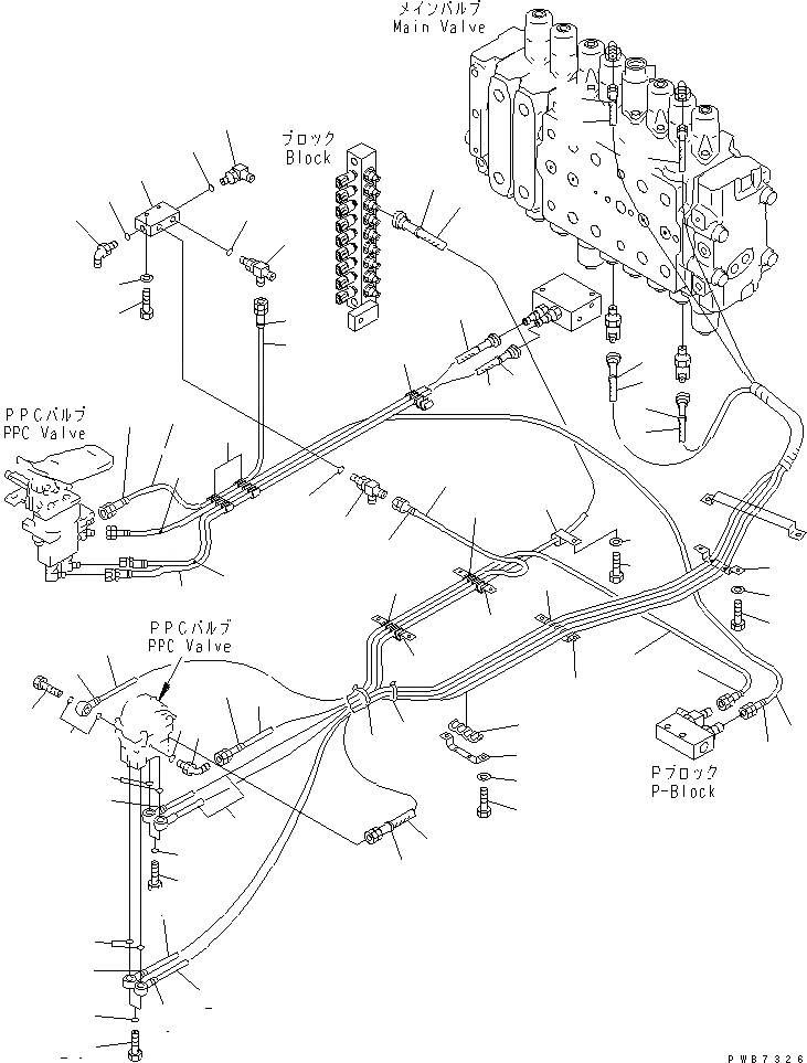 Схема запчастей Komatsu PC200-6S - PPC ЛИНИЯ ХОДА (С ДОПОЛН. ГИДРОЛИНИЕЙ) ( АКТУАТОР)(№9999-9) КАБИНА ОПЕРАТОРА И СИСТЕМА УПРАВЛЕНИЯ