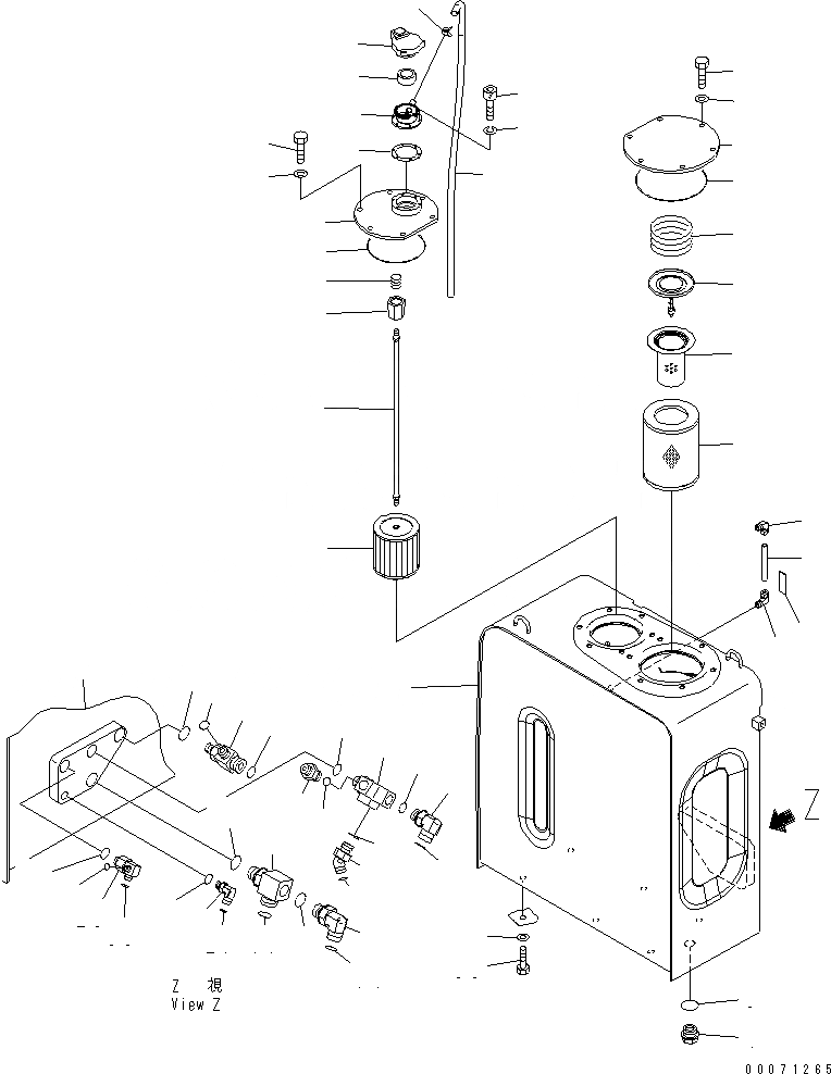 Схема запчастей Komatsu PC200-8 - ГИДРАВЛ МАСЛ. БАК (-АКТУАТОР) (ДЛЯ KAL)(№-) ГИДРАВЛИКА