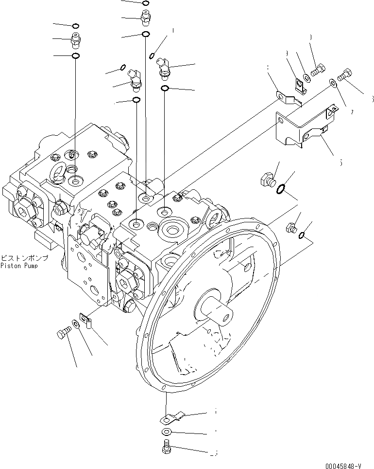 Схема запчастей Komatsu PC200-8 - ОСНОВН. НАСОС(№-) ГИДРАВЛИКА