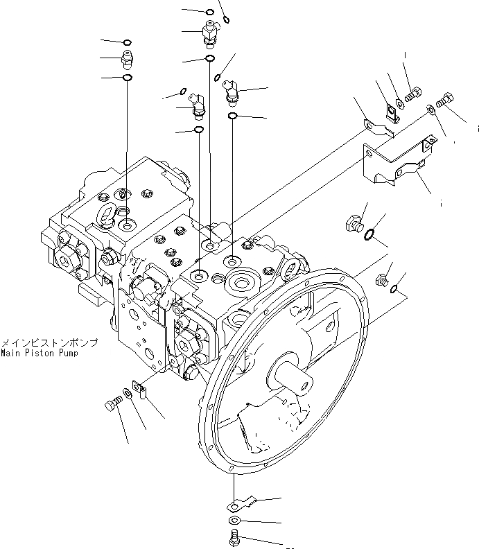 Схема запчастей Komatsu PC200-8 - ОСНОВН. НАСОС (ДЛЯ -АКТУАТОР)(№-) ГИДРАВЛИКА