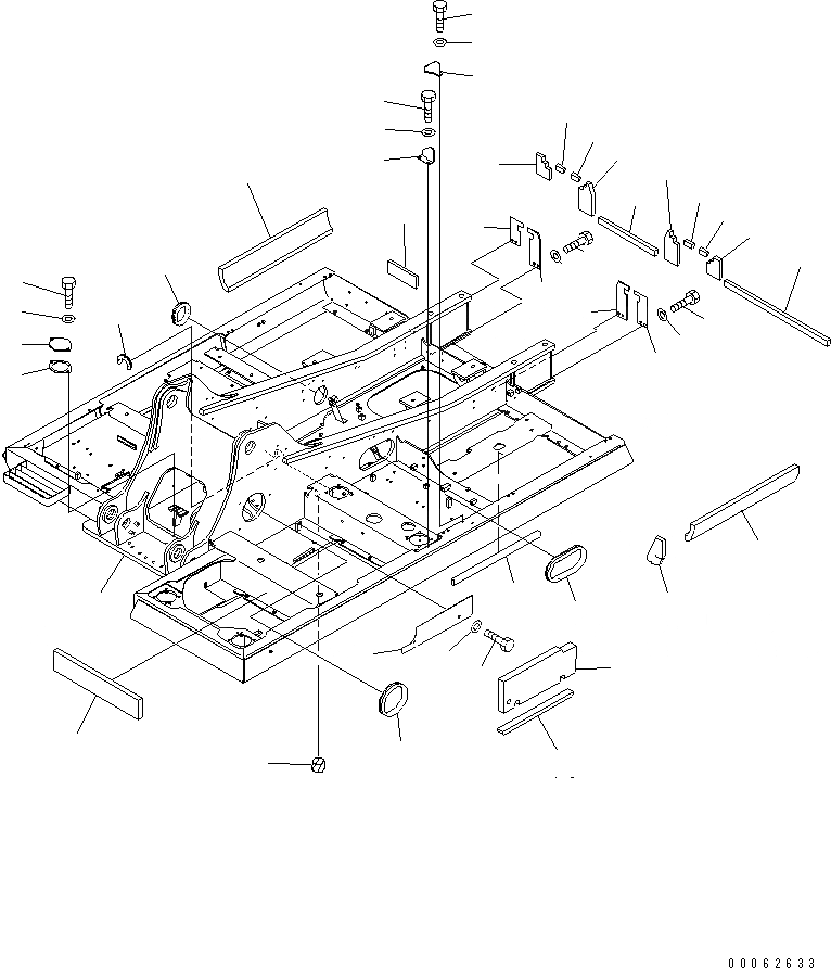 Схема запчастей Komatsu PC200-8 - ОСНОВНАЯ РАМА (С ЗАЩИТА НИЖНЕЙ ЧАСТИ)(№-) ОСНОВНАЯ РАМА И ЕЕ ЧАСТИ
