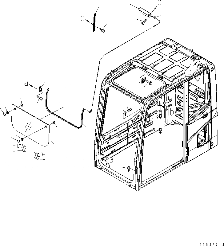 Схема запчастей Komatsu PC200-8 - КАБИНА (ПЕРЕДН. НИЖН. ОКНА) (ДЛЯ KAL)(№-) КАБИНА ОПЕРАТОРА И СИСТЕМА УПРАВЛЕНИЯ