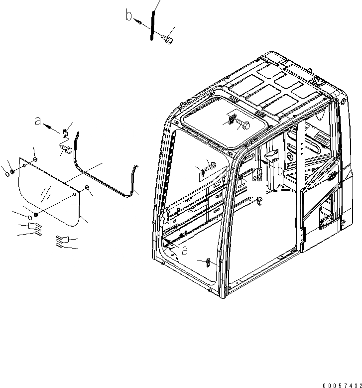 Схема запчастей Komatsu PC200-8 - КАБИНА (ПЕРЕДН. НИЖН. ОКНА) (ДЛЯ CHINA)(№-) КАБИНА ОПЕРАТОРА И СИСТЕМА УПРАВЛЕНИЯ