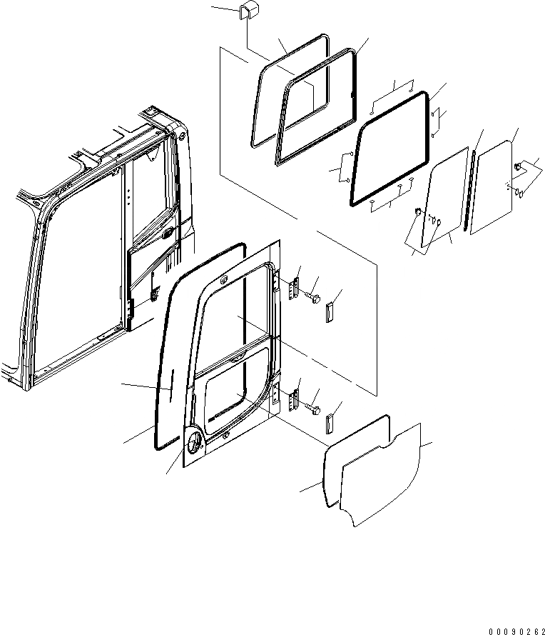 Схема запчастей Komatsu PC200-8 - КАБИНА (ДВЕРЬ)(№-) КАБИНА ОПЕРАТОРА И СИСТЕМА УПРАВЛЕНИЯ