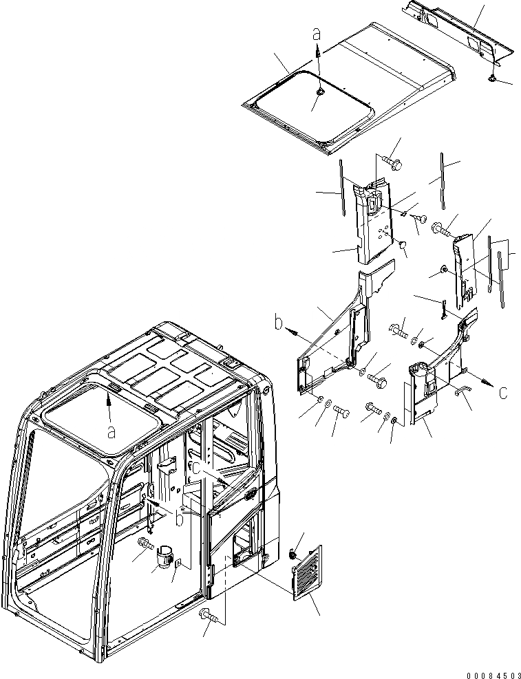 Схема запчастей Komatsu PC200-8 - КАБИНА (КРЫША КРЫШКАAND ВПУСК ВОЗДУХА) (WEBASTO ОБОГРЕВАТЕЛЬ. СПЕЦ-Я.)(№8-) КАБИНА ОПЕРАТОРА И СИСТЕМА УПРАВЛЕНИЯ