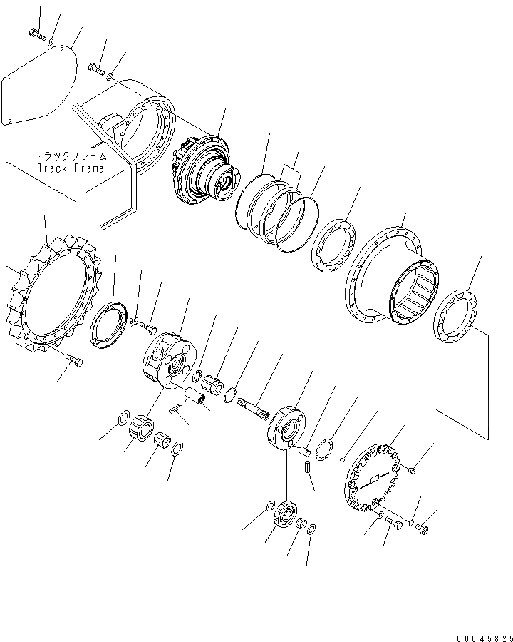Схема запчастей Komatsu PC200-8 - КОНЕЧНАЯ ПЕРЕДАЧА (ДЛЯ EXTREME ХОЛОДН.)(№-) НИЖНЯЯ ГИДРОЛИНИЯ И ЛИНИЯ ХОДА