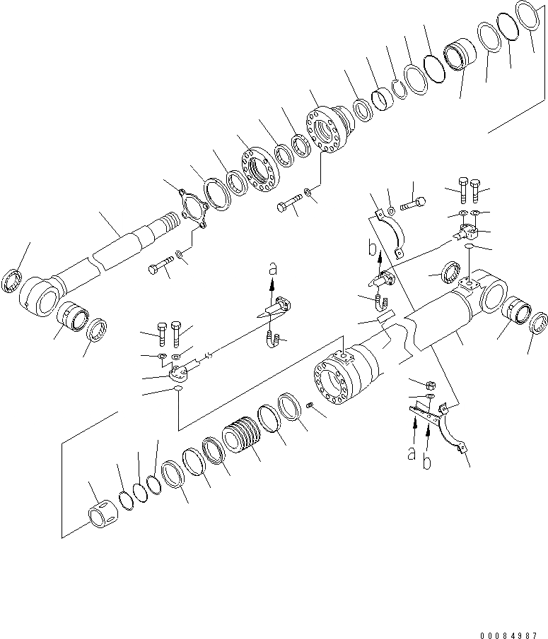 Схема запчастей Komatsu PC200-8 - ЦИЛИНДР СТРЕЛЫ(ЛЕВ.) (СИСТЕМА СМАЗКИ 100 ЧАС.) (WEBASTO ОБОГРЕВАТЕЛЬ. СПЕЦ-Я.)(№8-) ОСНОВН. КОМПОНЕНТЫ И РЕМКОМПЛЕКТЫ