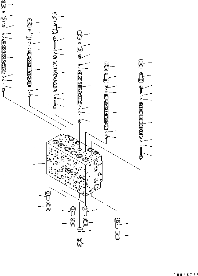 Схема запчастей Komatsu PC200-8 - ОСНОВН. КЛАПАН (-АКТУАТОР) (/)(№-) ОСНОВН. КОМПОНЕНТЫ И РЕМКОМПЛЕКТЫ