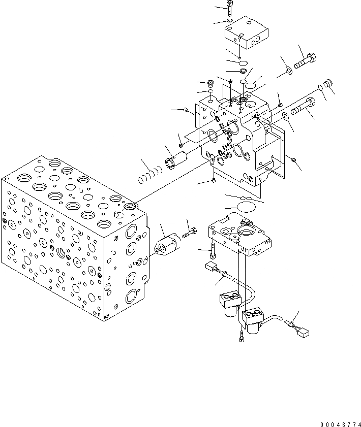 Схема запчастей Komatsu PC200-8 - ОСНОВН. КЛАПАН (-АКТУАТОР) (/)(№-) ОСНОВН. КОМПОНЕНТЫ И РЕМКОМПЛЕКТЫ